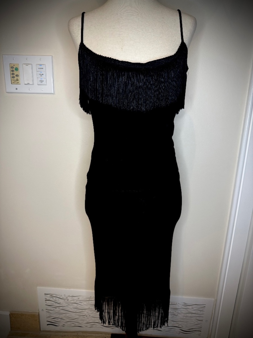 Cleo New York by Uri Black Fringe Top & Skirt Dress Set - sexy movement, viscose